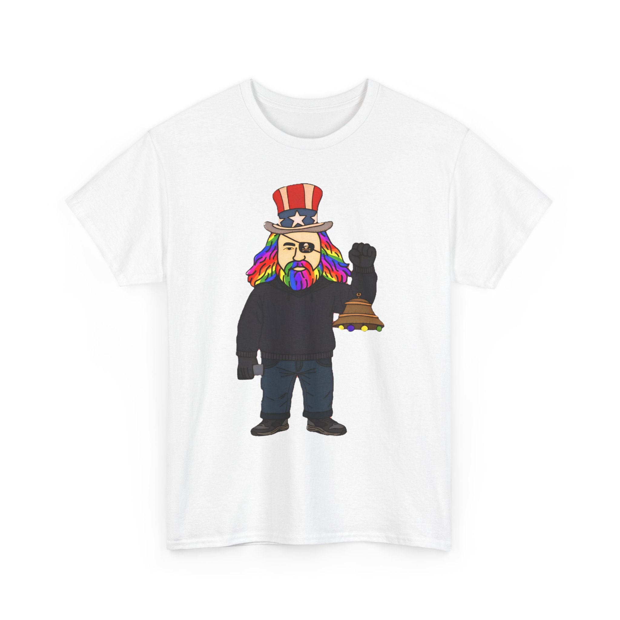 Patriotic David Tee —VOC Rainbow Beard Uncle Sam Graphic T‑Shirt