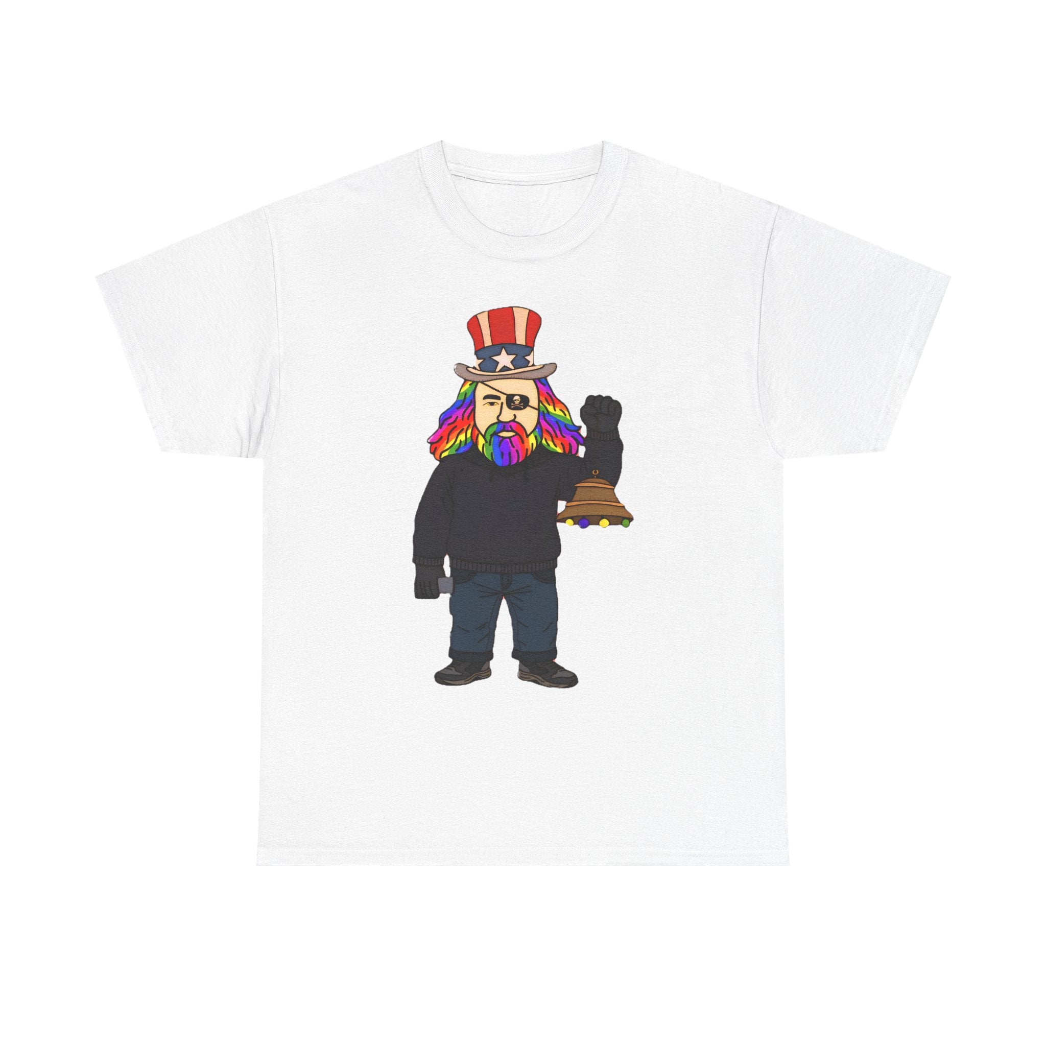 Patriotic David Tee —VOC Rainbow Beard Uncle Sam Graphic T‑Shirt