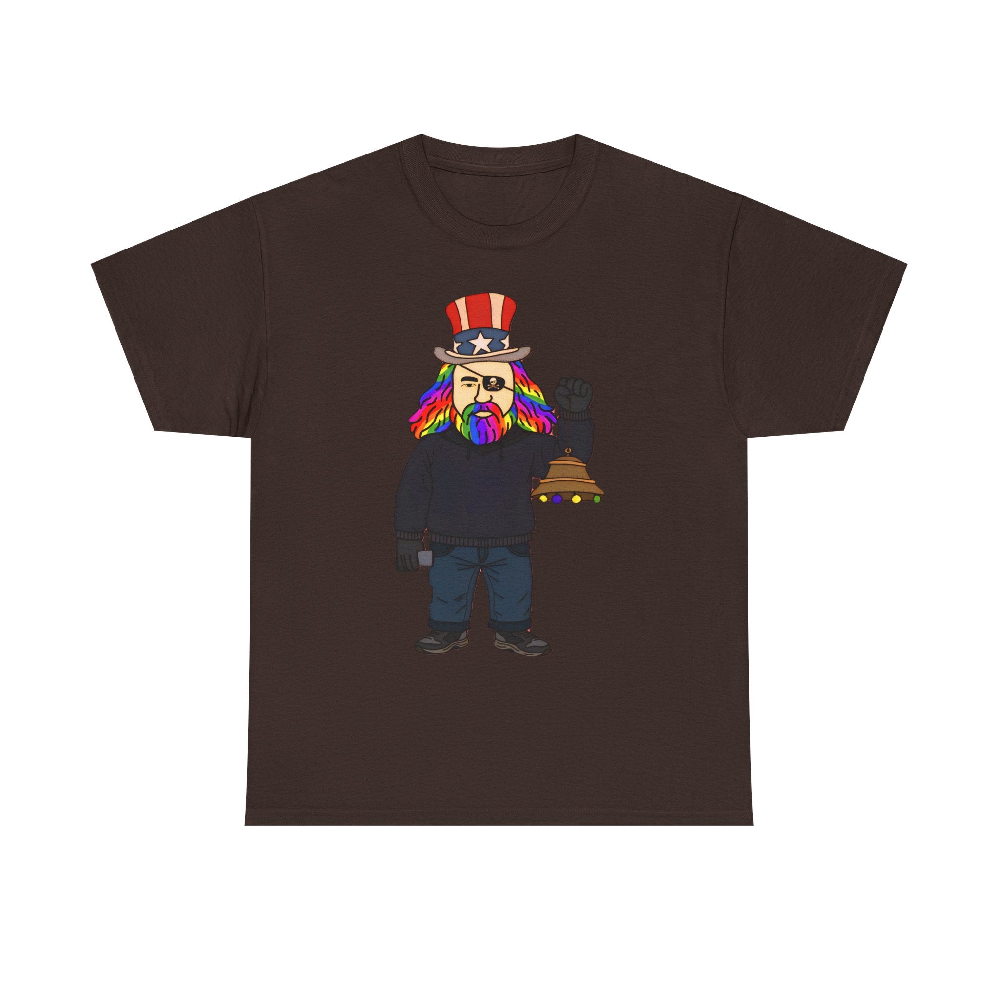 Patriotic David Tee —VOC Rainbow Beard Uncle Sam Graphic T‑Shirt