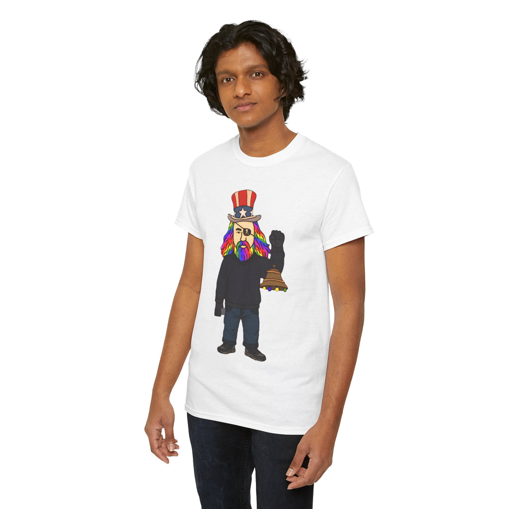 Patriotic David Tee —VOC Rainbow Beard Uncle Sam Graphic T‑Shirt
