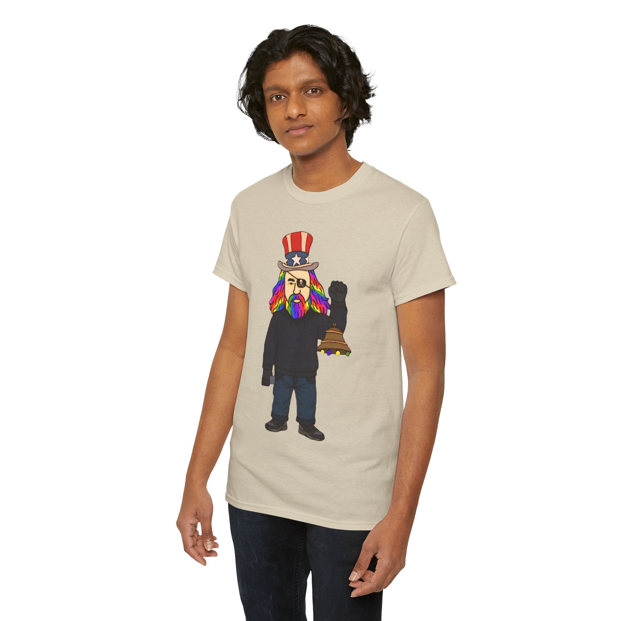 Patriotic David Tee —VOC Rainbow Beard Uncle Sam Graphic T‑Shirt