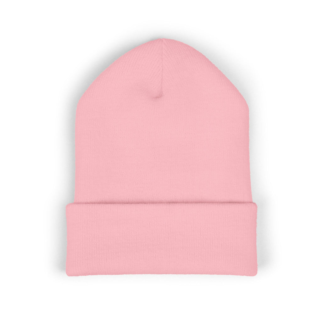 Minimalist Embroidered Cuffed Beanie — Small Bracket Logo