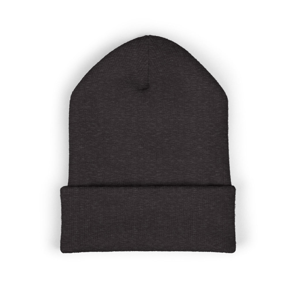 Minimalist Embroidered Cuffed Beanie — Small Bracket Logo
