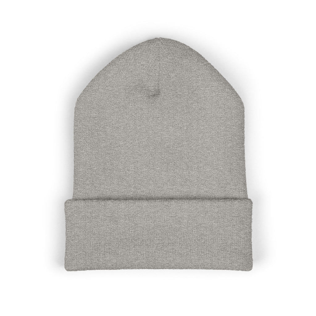 Minimalist Embroidered Cuffed Beanie — Small Bracket Logo