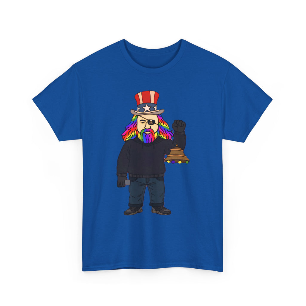 Patriotic David Tee —VOC Rainbow Beard Uncle Sam Graphic T‑Shirt