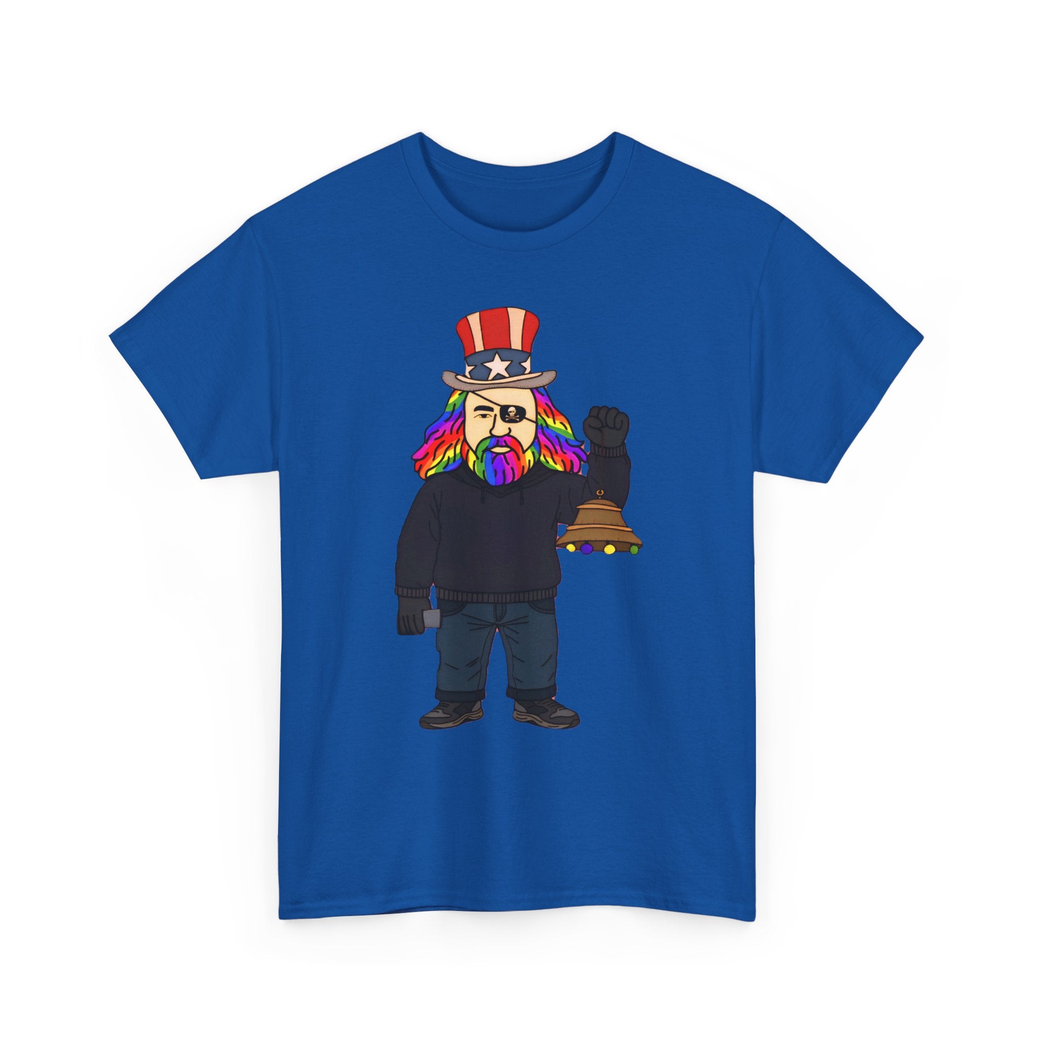 Patriotic David Tee —VOC Rainbow Beard Uncle Sam Graphic T‑Shirt