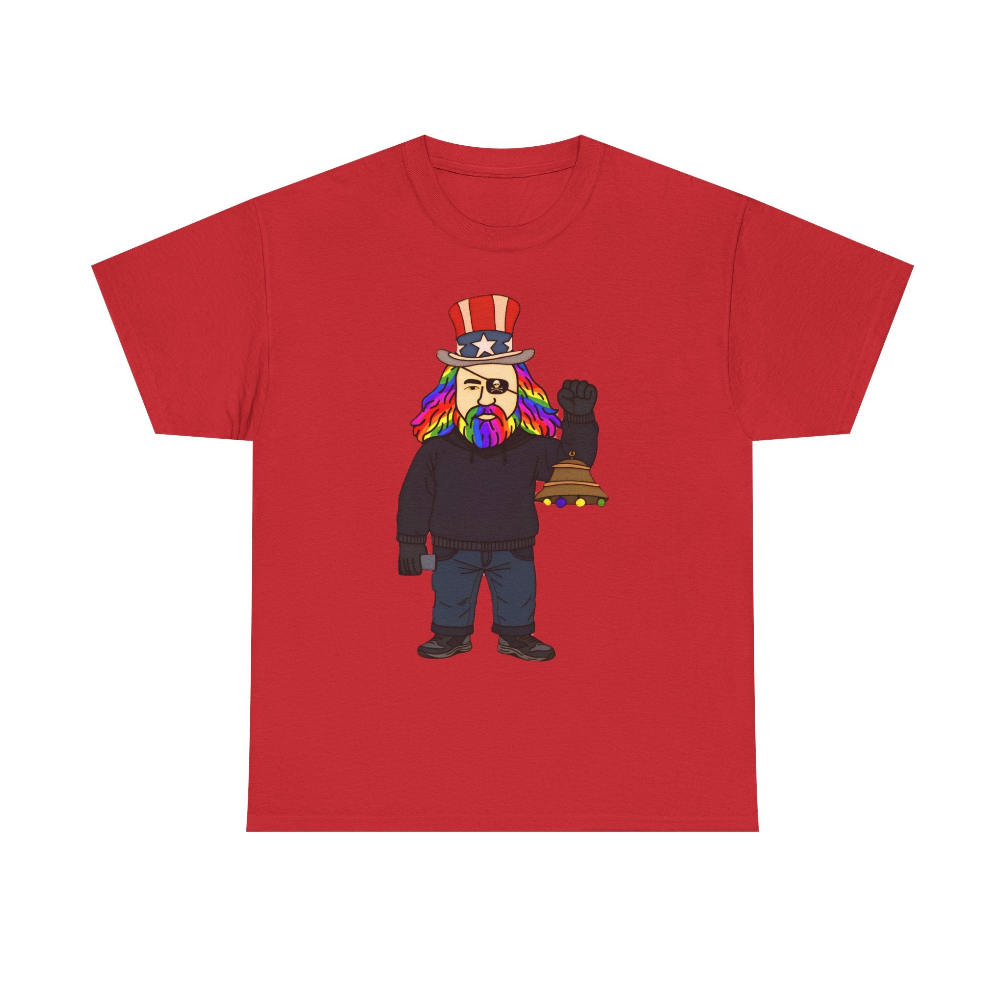 Patriotic David Tee —VOC Rainbow Beard Uncle Sam Graphic T‑Shirt